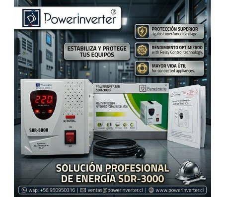 REGULADOR ESTABILIZADOR AUTOMÁTICO 3000W 220VAC-AVR-RELÉ